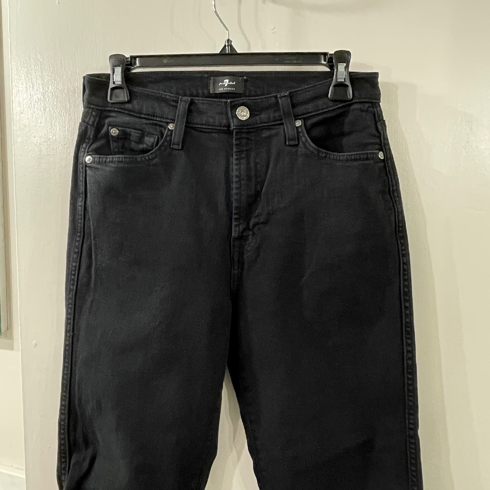 7 For All Mankind cropped straight jeans black size 28